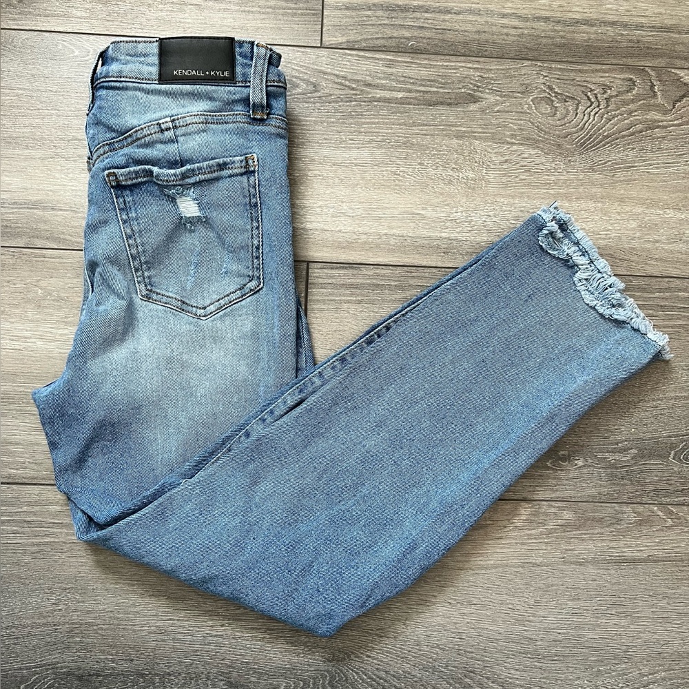 Kendall + Kylie Light Blue Distressed Jeans